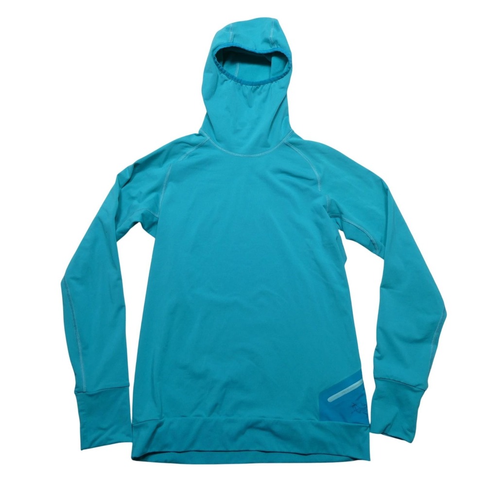 Arc'teryx Pullover Womens Medium Blue‎ Hooded Fleece Hiking Long Sleeve Top